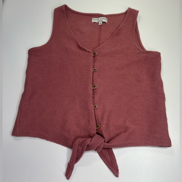 Madewell Texture & Thread Button Front Tie Tank Size Small - Picture 2 of 12